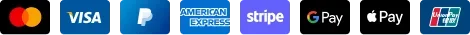 Accepted payment methods: Visa, Mastercard, PayPal, American Express, Stripe, Google Pay, Apple Pay