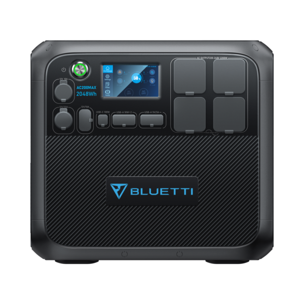 Bluetti Portable Generator 2200W With 350W Solar Panel Included, AC200MAX 2048Wh Solar Generator W/ 4 2200W AC Outlets, Expandable to 8192Wh for Home Backup