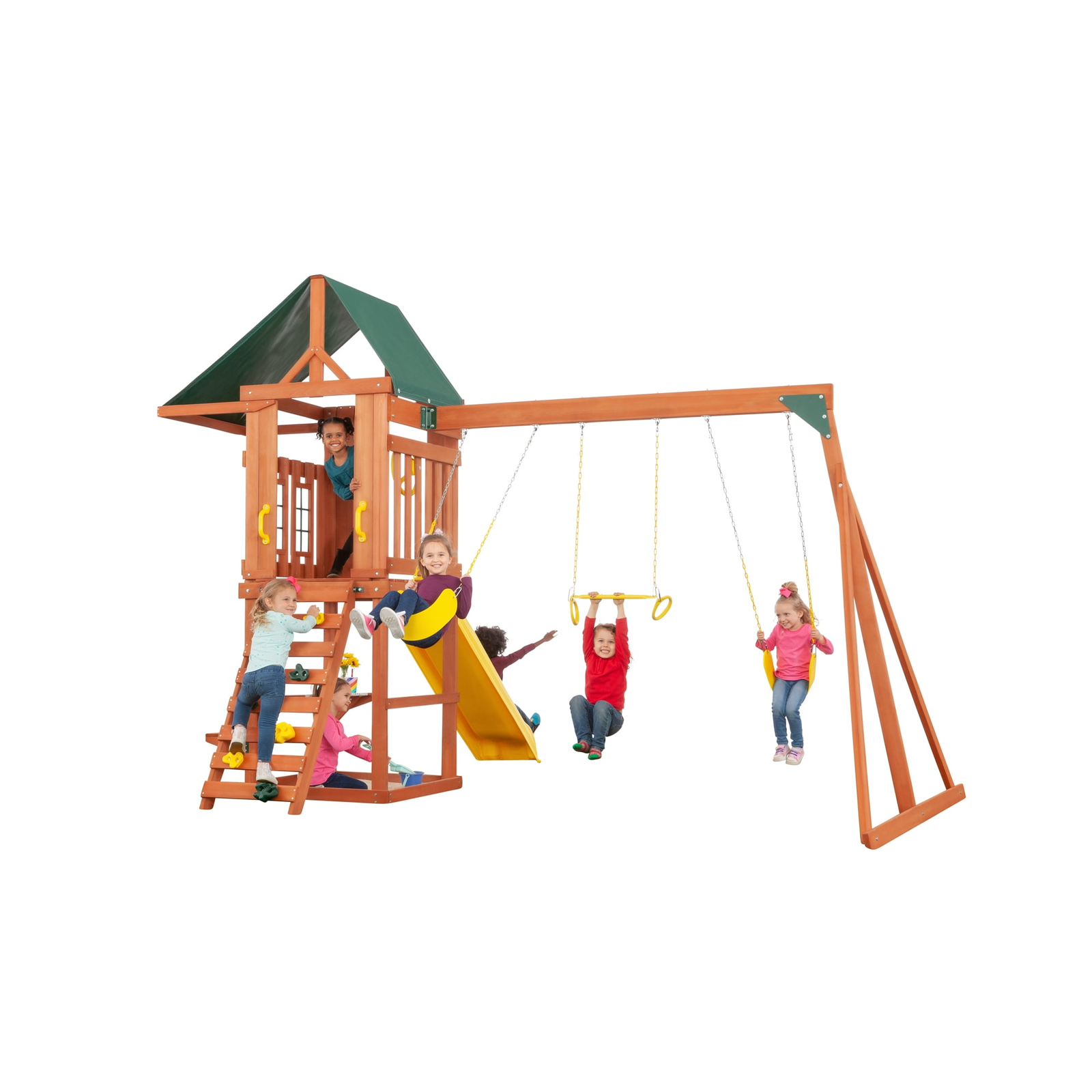Creative Cedar Designs Cedar Cottage Wooden Swing Set Creative Cedar Designs Cedar Cottage Wooden Swing Set